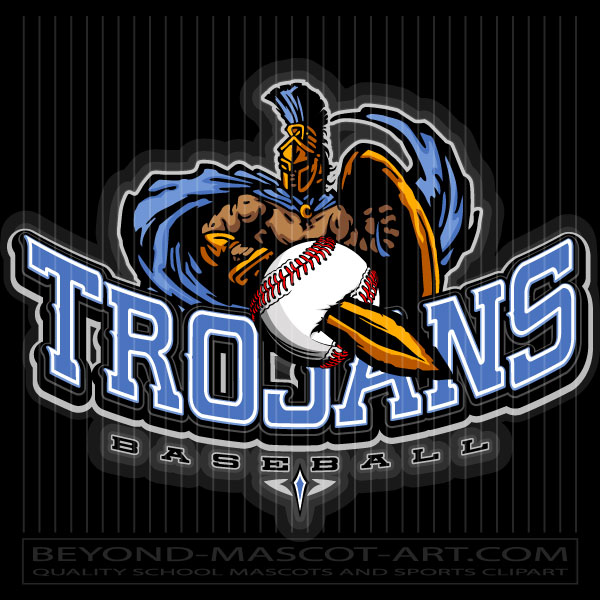 Baseball Trojan Logo