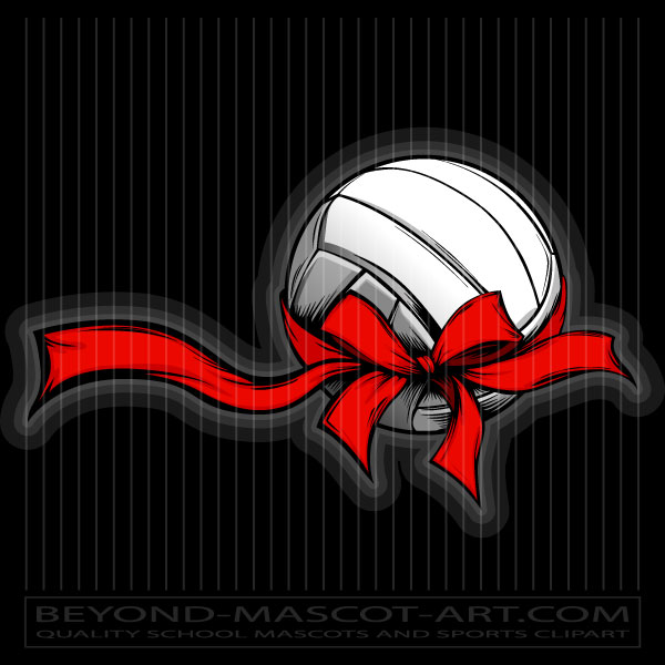 Christmas Volleyball Ribbon