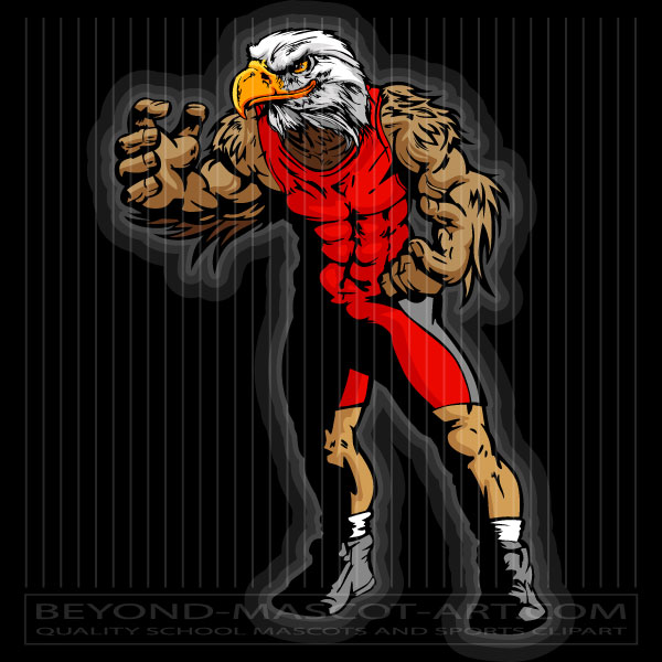 Eagle Wrestler Mascot