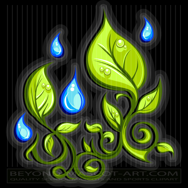 Leaves and Rain Clipart