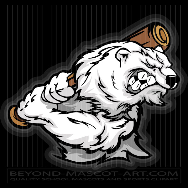 Polar Bear Playing Baseball