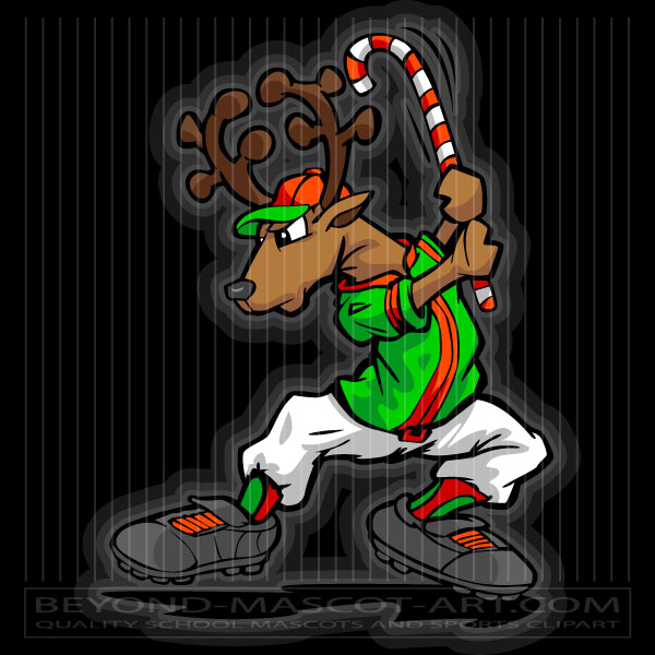 Reindeer Playing Baseball