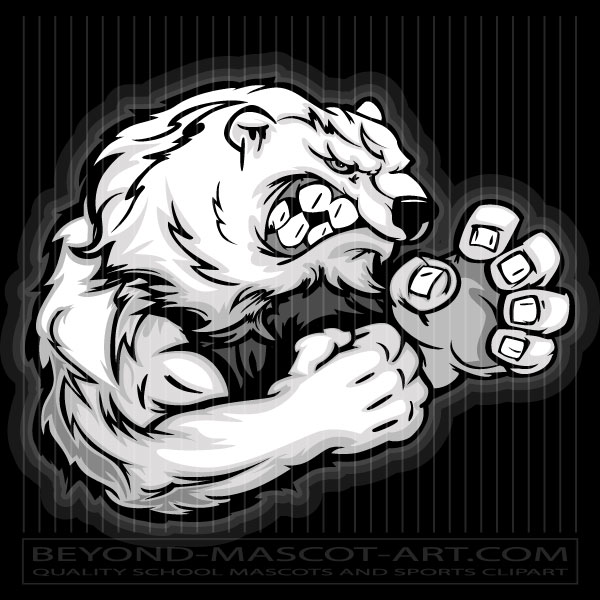 Strong Cartoon Poloar Bear