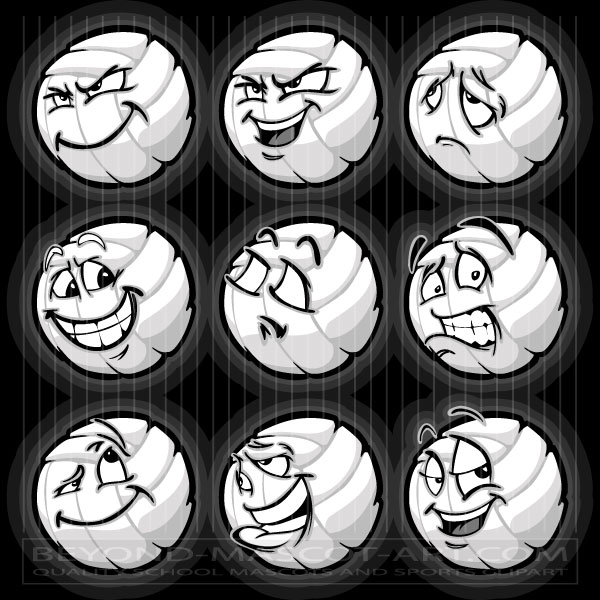 Volleyball Face Clipart