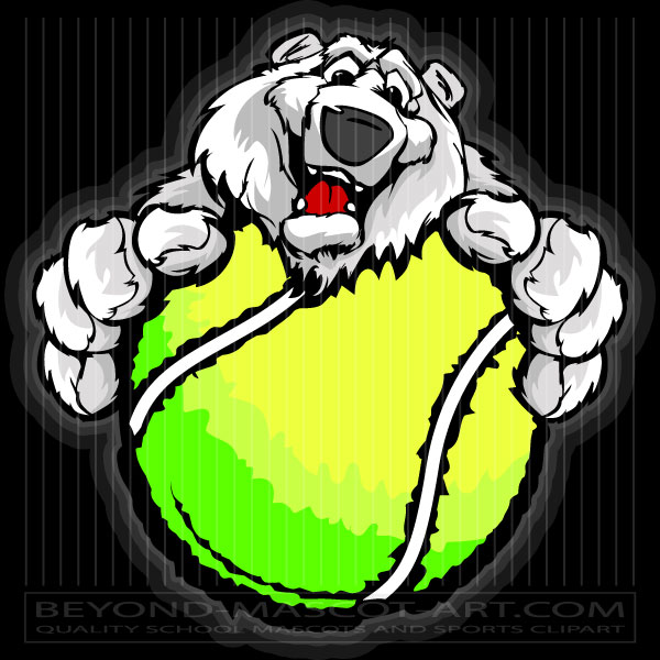 Polar Bear Tennis Clipart