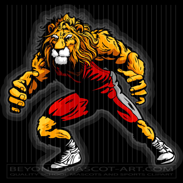 Lion wrestling logo
