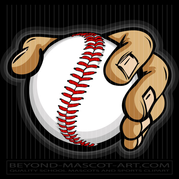 Cartoon Hands Gripping Baseball
