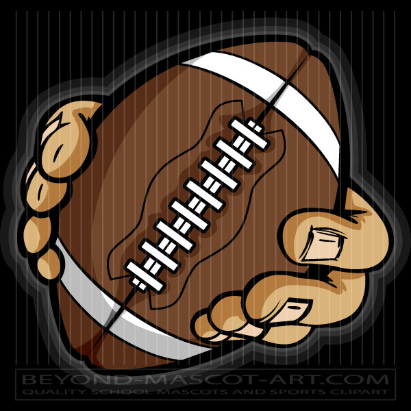Cartoon Hands Gripping Football