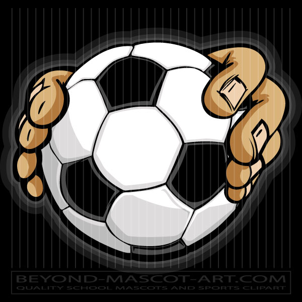 Cartoon Hands Gripping Soccer Ball