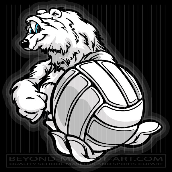 Volleyball Polar Bear Cartoon