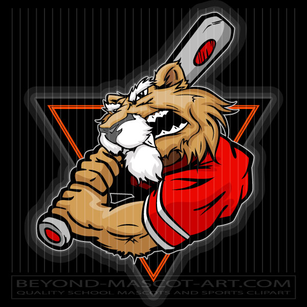 Cougar Baseball Cartoon