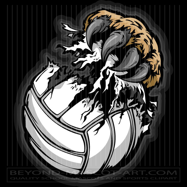 Cougar Claw Volleyball Clip Art