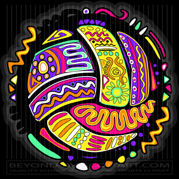 Colorful Volleyball Art