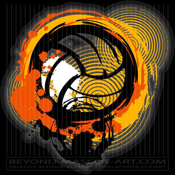 Distressed volleyball clipart vector format jpg eps
