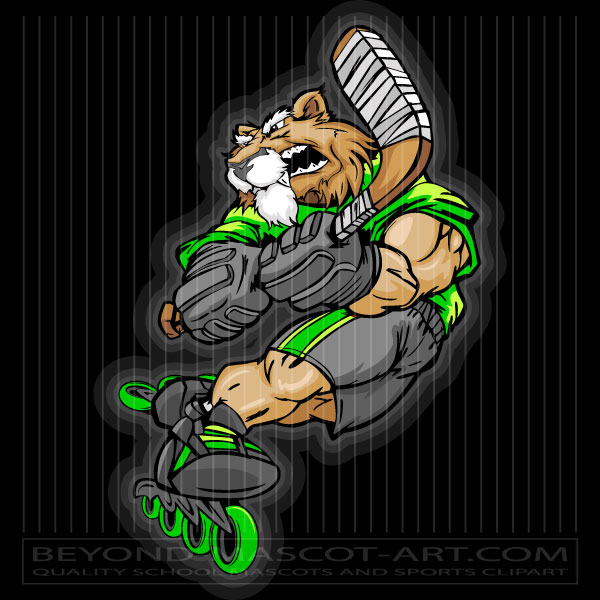 Wildcat Roller Hockey Clip Art