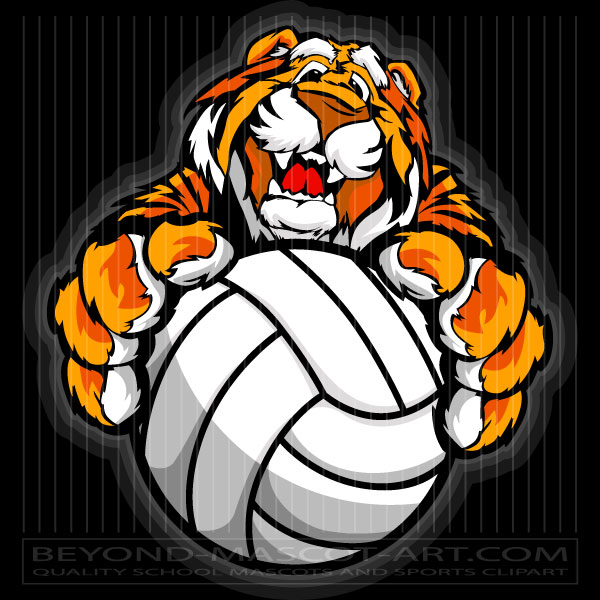 Volleyball Tiger Mascot