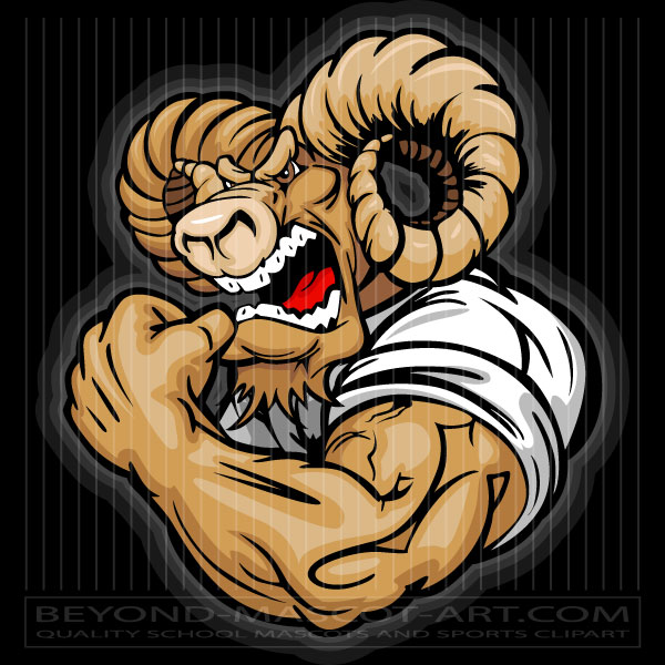 Bighorn Flexing Arms Clipart