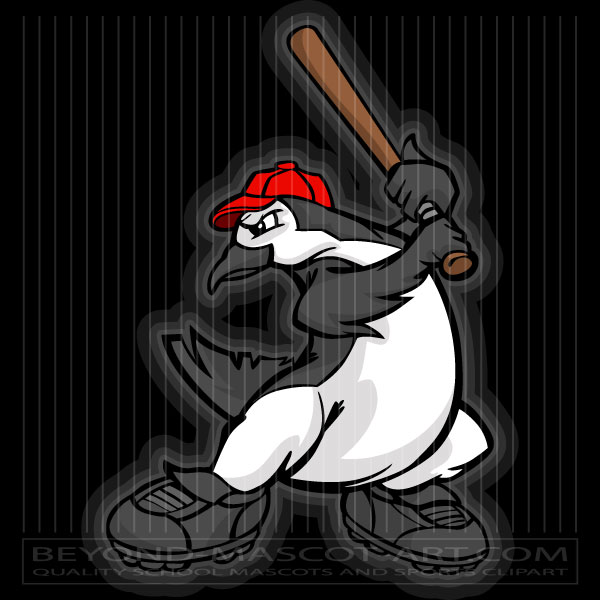 Penguin Playing Baseball