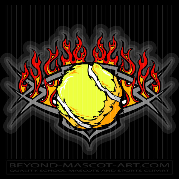 Tennis Ball With Fire Graphic Vector Tennis Image