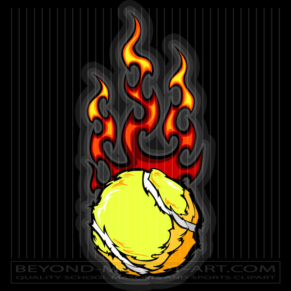 Vector Flaming Tennis Ball