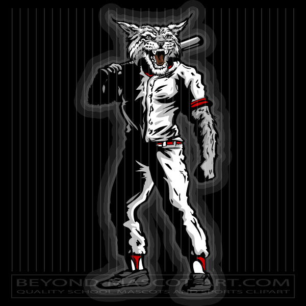 Wildcat Baseball Player Clipart