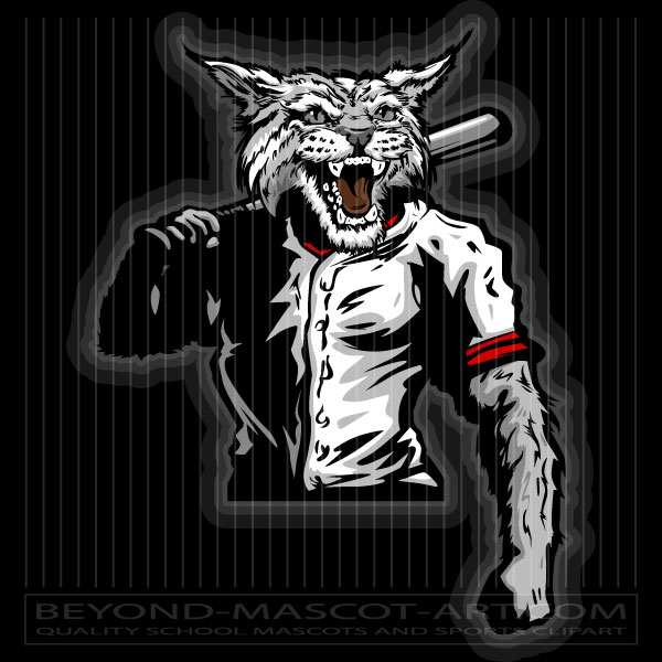 Wildcat Baseball Player with Bat