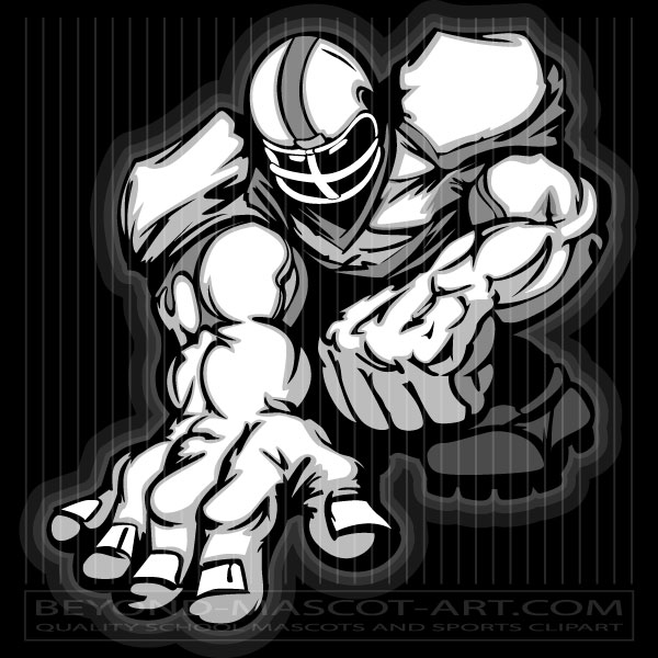 Cartoon Football Lineman