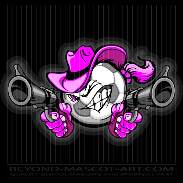 Cowgirl soccer Cartoon