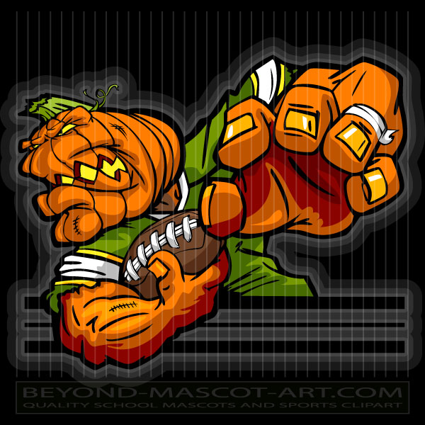 Pumpkin Head Football Clip Art