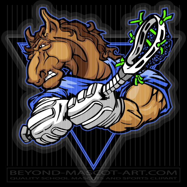 Bronco Lacrosse Cartoon