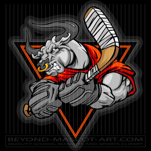 Bull Hockey Cartoon