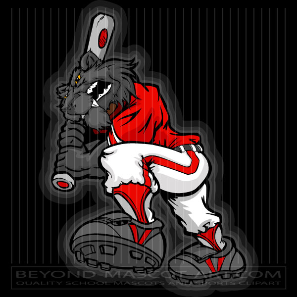 Cartoon Baseball Panther