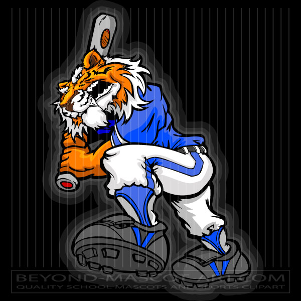 Cartoon Baseball Tiger