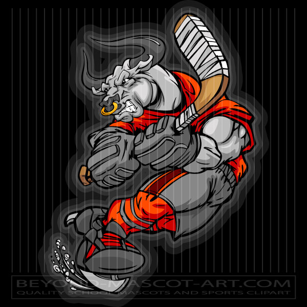 Cartoon Hockey Bull