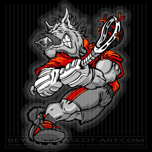 Cartoon Lacrosse Boar