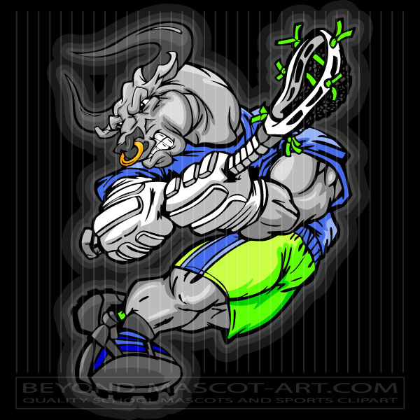 Cartoon Lacrosse Bull