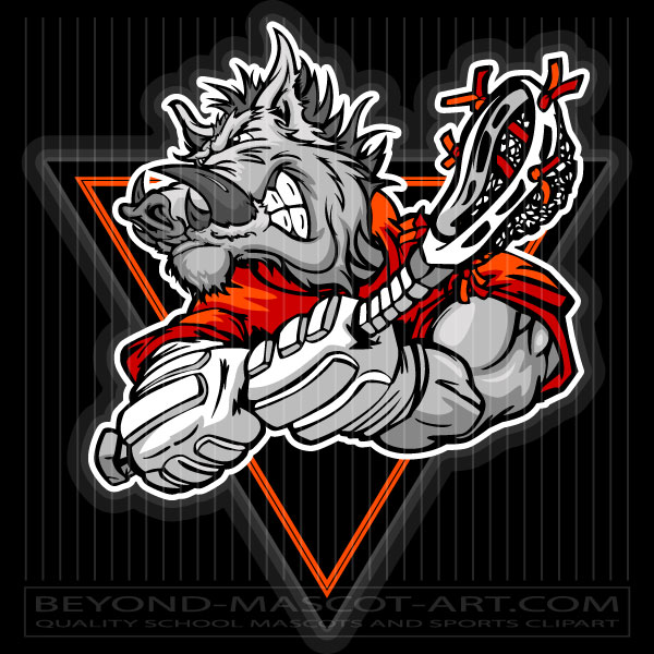 Cartoon Lacrosse Razorback