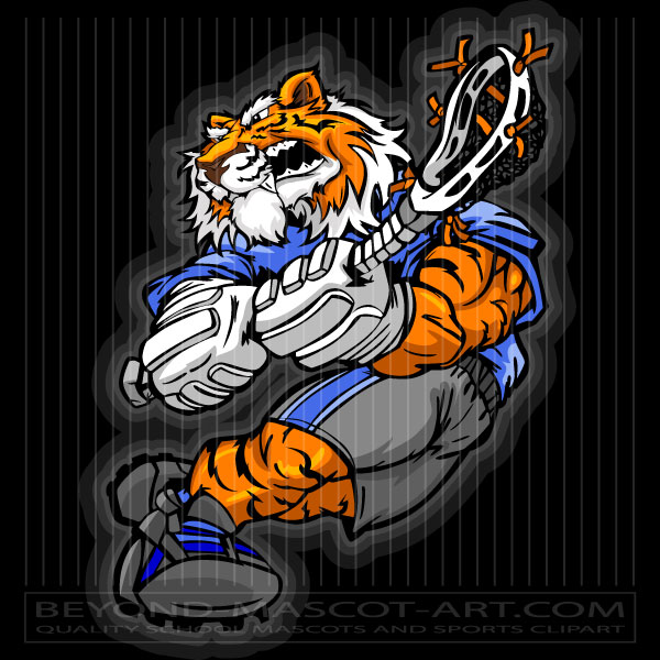 Cartoon Lacrosse Tiger