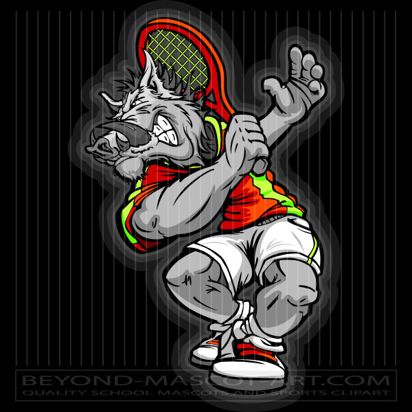 Cartoon Tennis Boar