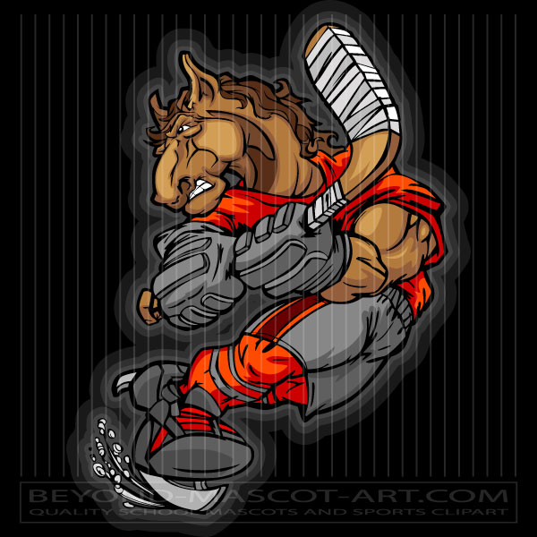 Mustang Hockey Clip Art