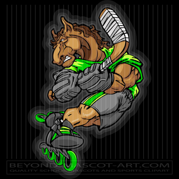 Mustang Roller Hockey Clip Art