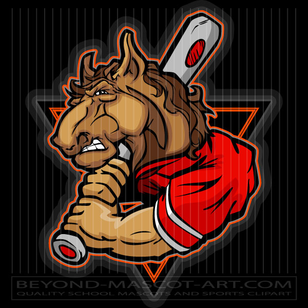 Stallion Baseball Cartoon