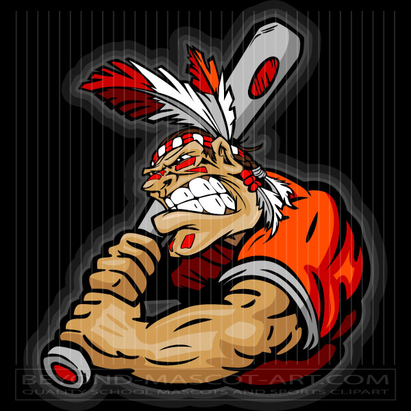 Indian Brave Baseball Batter