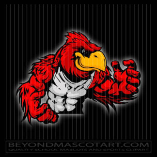 Vector Red Bird Wrestling