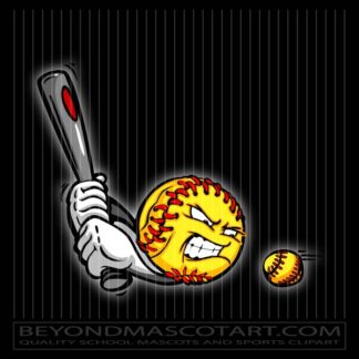Aggressive Softball Cartoon