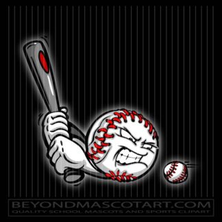 Cartoon Baseball With Bat