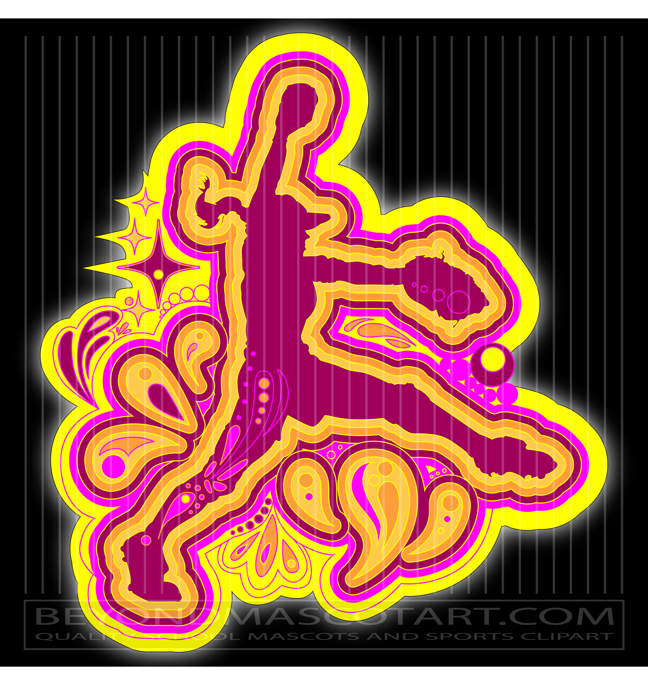 Disco Softball Clipart