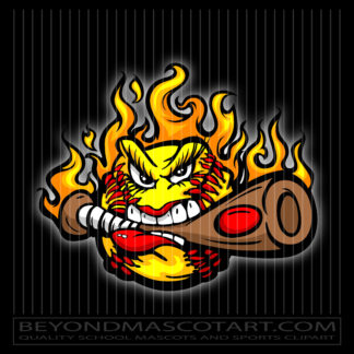 Flaming Softball Vector