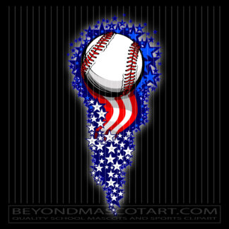 July 4th Baseball Clipart