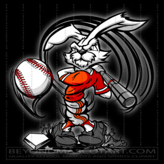 Easter Bunny Hitting Baseball